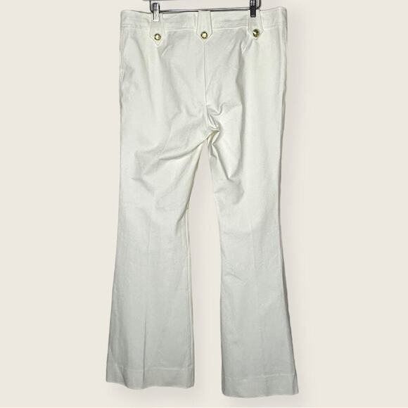 NWOT | Derek Lam 10 Crosby | Robertson Flare Trousers | White/Gold | Size 18 - Picture 4 of 16